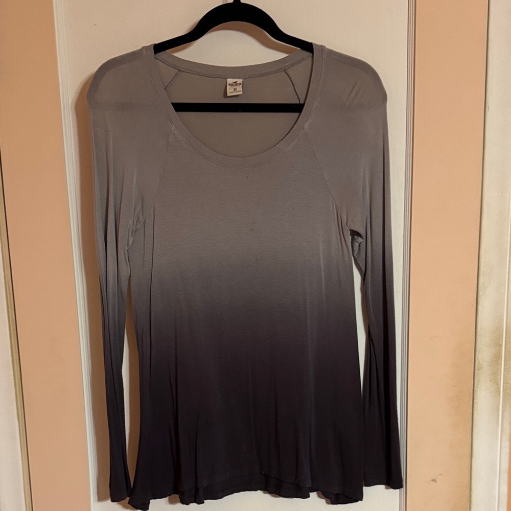 Hollister Grey Ombré Long Sleeve Top